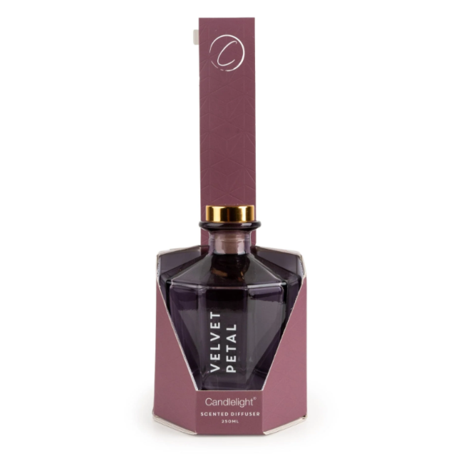 Candlelight Octagonal Glass Reed Diffuser - Plum 250ml