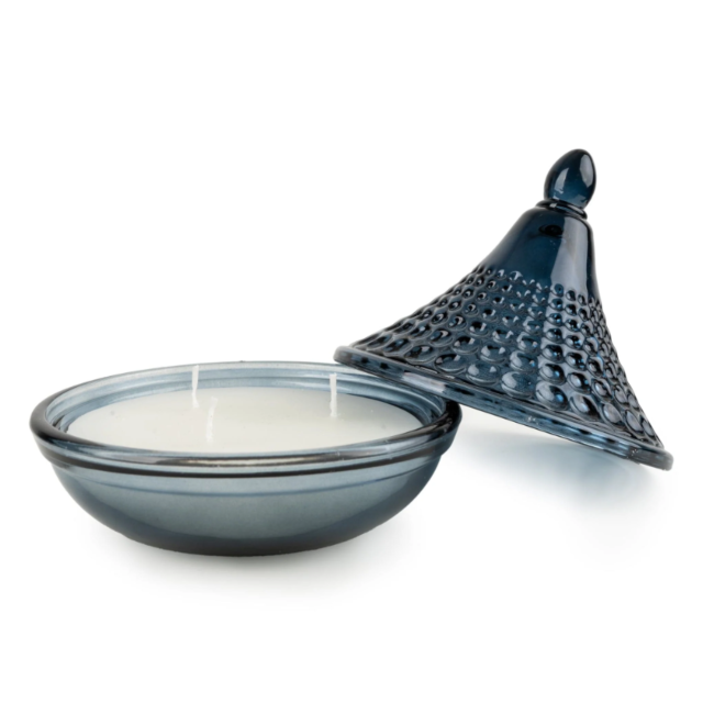 Candlelight Glass Tagine Candle - Jaisalmer Blue