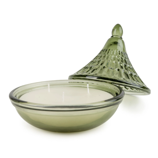 Candlelight Glass Tagine Candle - Bukhara Green