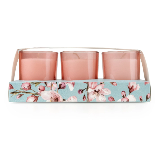 Set of 3 Votive Candles - Cherry Blossom & Sakura