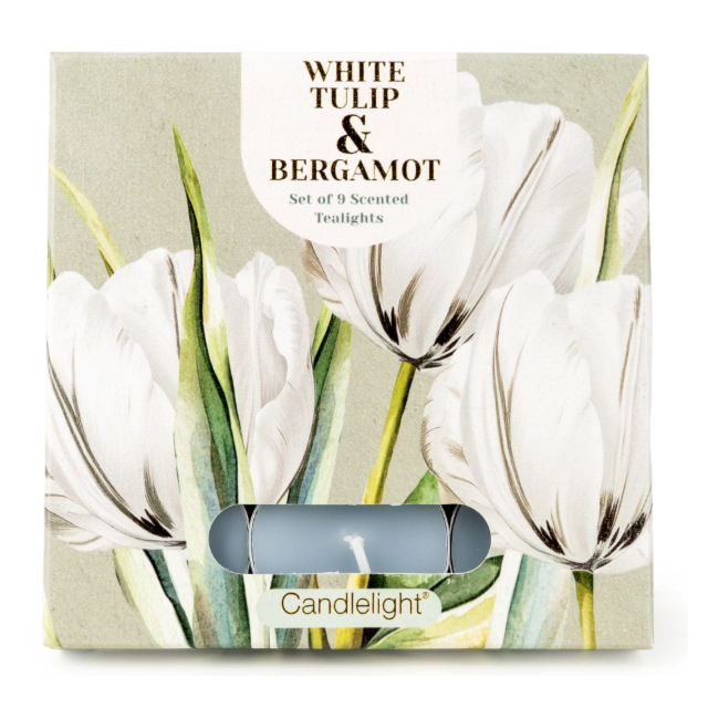 9 Pack Tealights - White Tulip & Bergamot