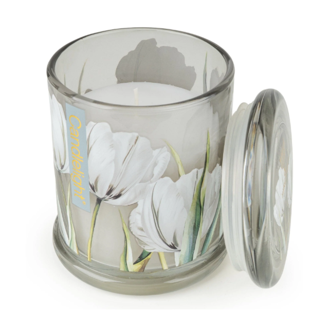 Large Glass Jar - White Tulip & Bergamot