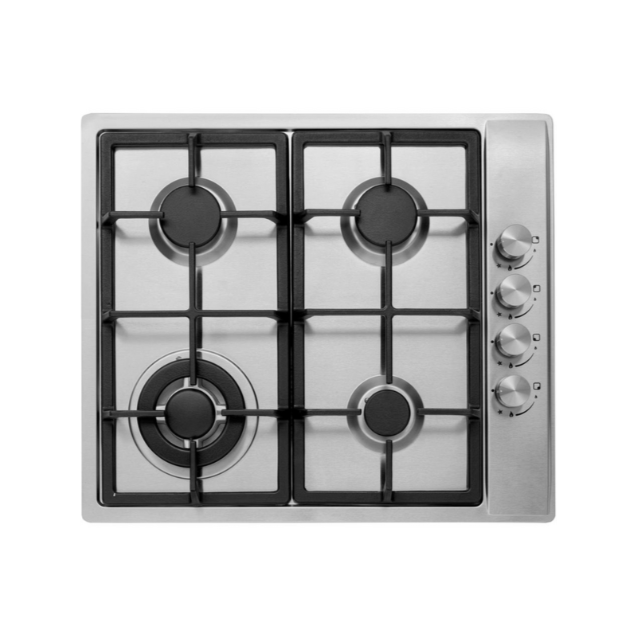 Cata UBGHDFFJ60.1 60cm 4 Burner Cast Iron Gas Hob - Stainless Steel