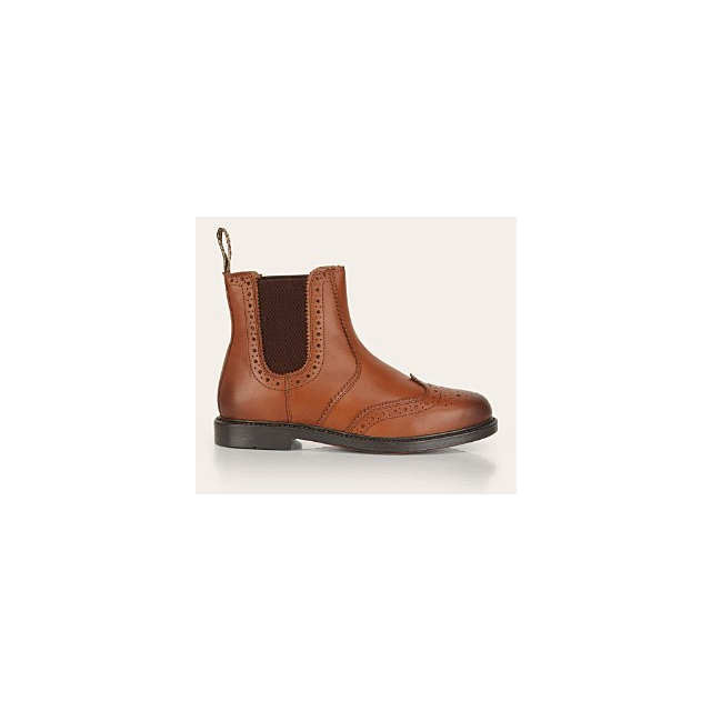 Catesby Boston Brogue Chelsea Boot Tan 