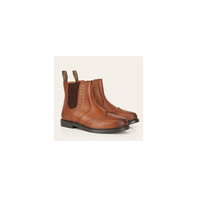Catesby Boston Brogue Chelsea Boot Tan 