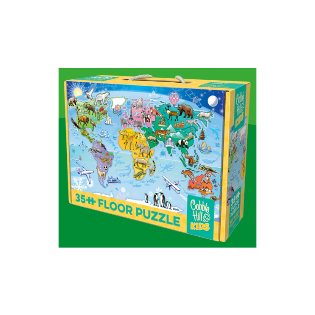 Cobble Hill Floor Puzzle Map Of The World
