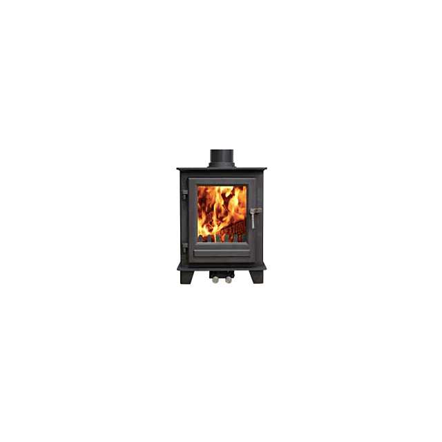 Clock Blithfield Compact 5 Multi Fuel Stove 5kW - Black with Stainless Steel Fittings