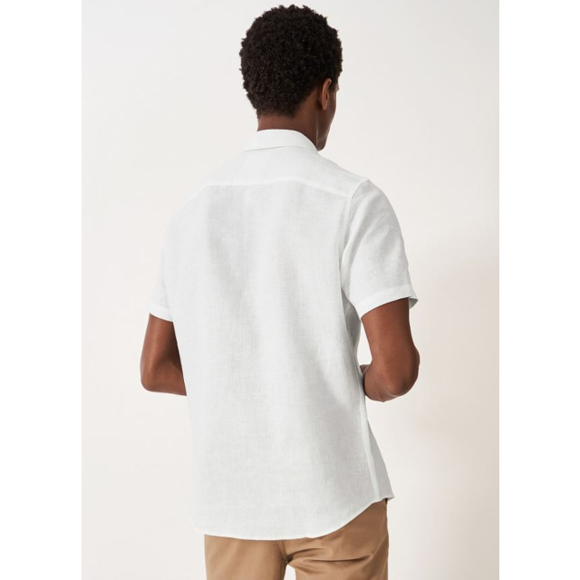 Crew Short Sleeve Linen Shirt - Heritage White 
