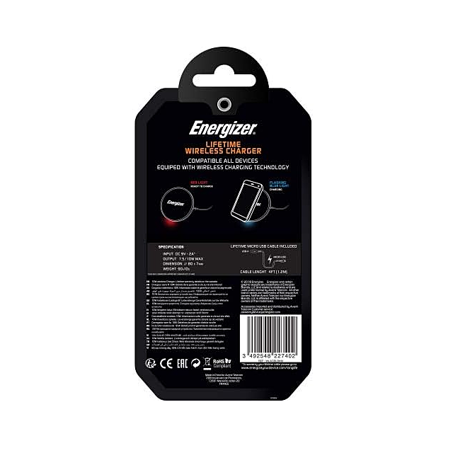 Energizer WLACBLBKM 10W Wireless Charger