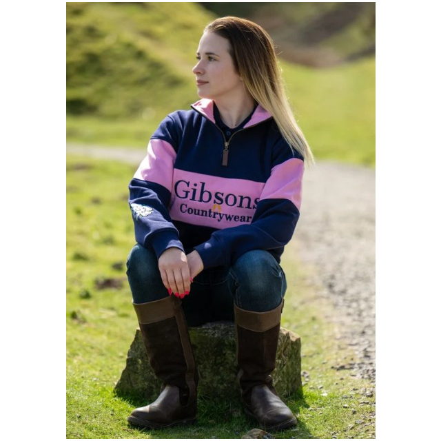 Gibsons Emma 1/4 Zip Sweatshirt Navy/Pink 
