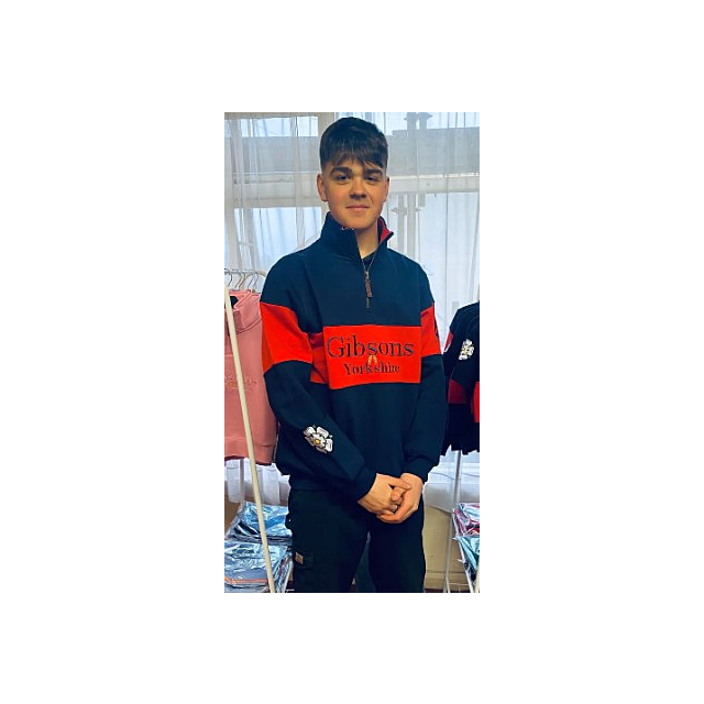 Gibsons Otley 1/4 Zip Sweatshirt Navy/Red 