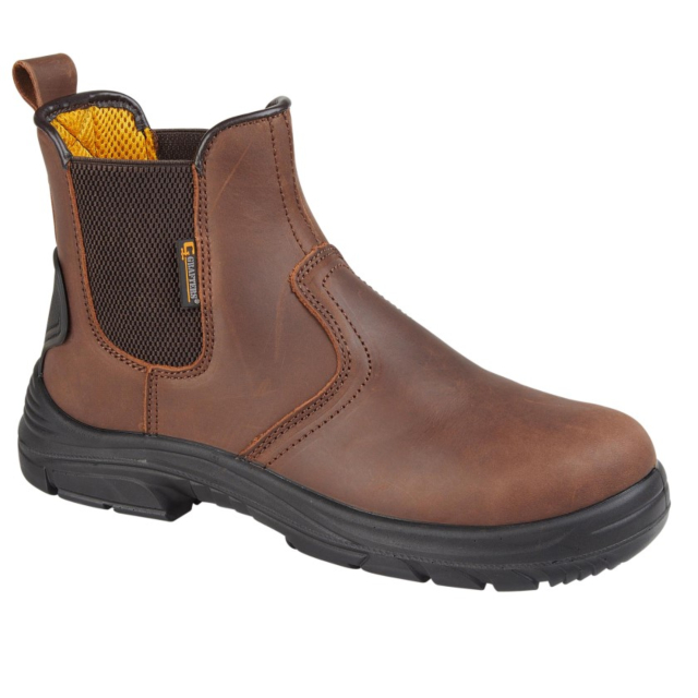 Grafters Wide Fit Safety Dealer Boot-Brown