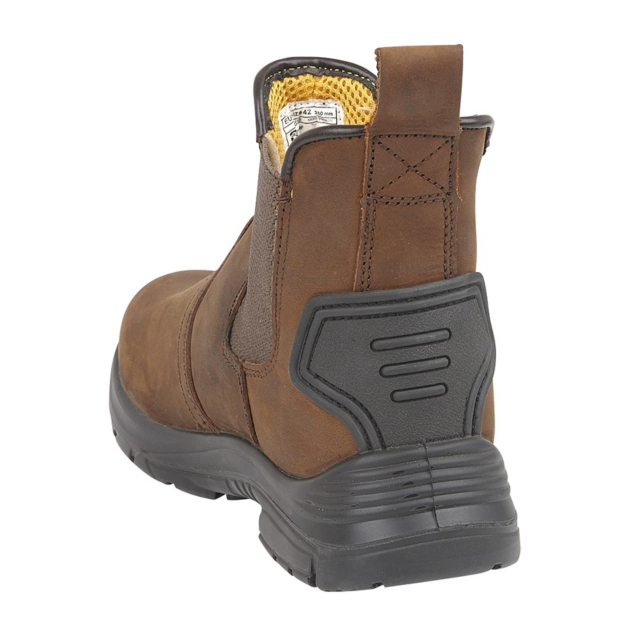 Grafters Wide Fit Safety Dealer Boot-Brown