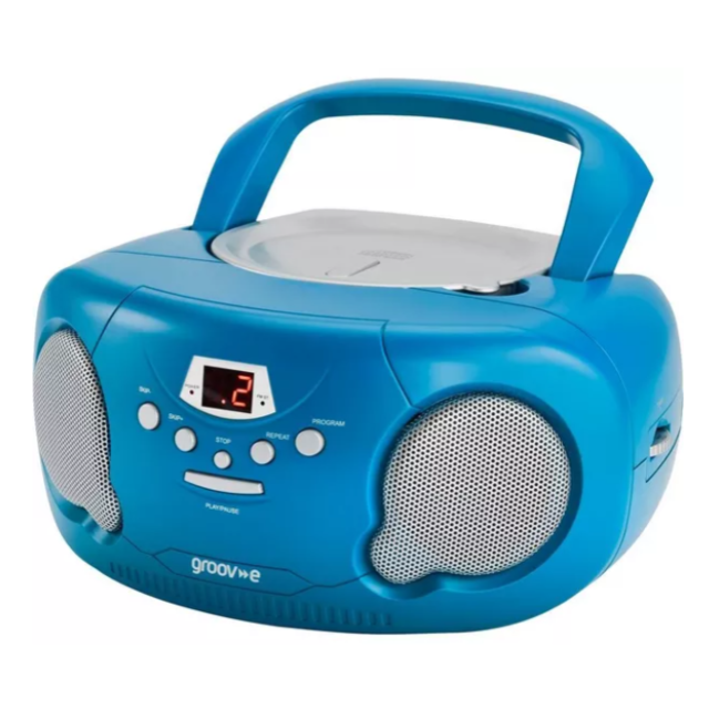 Groove GV7332 Portable CD Radio Boombox with AM/FM Radio - Blue
