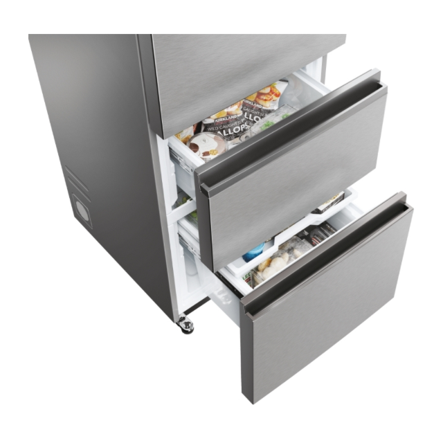 Haier HTW5618DWMG 59.5cm Total No Frost 60/40 Fridge Freezer - Stainless Steel
