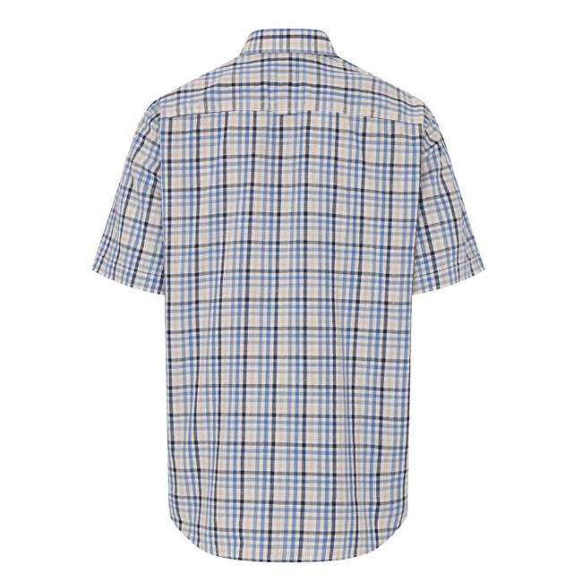 Hoggs Aberdour Short Sleeve Checked Shirt - Blue/Corn