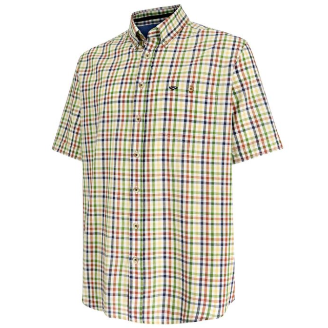 Hoggs Aberdour Short Sleeve Checked Shirt - Gold