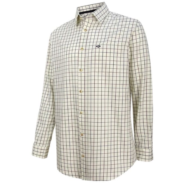 Hoggs Balmoral Luxury Tattersall Shirt - Navy / Wine