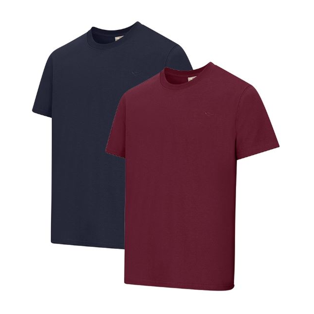 Hoggs Sandwood 2 Pack T-Shirts - Midnight / Merlot