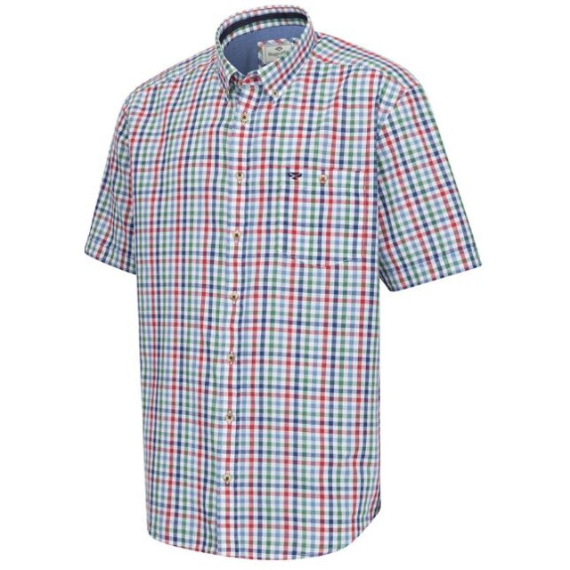 Hoggs Aberdour Short Sleeve Checked Shirt - Green/Red