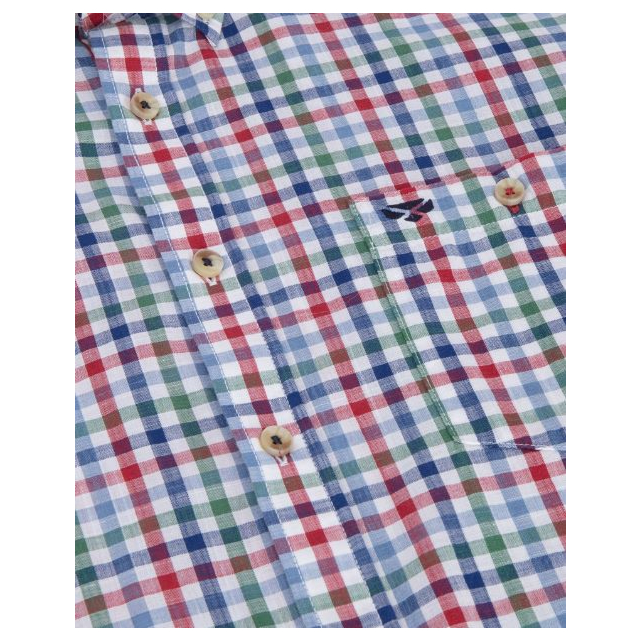 Hoggs Aberdour Short Sleeve Checked Shirt - Green/Red