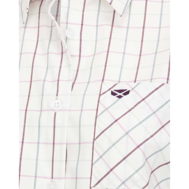 Hoggs Aberlady Ladies Tattersall Shirt - Purple/Mineral Blue 