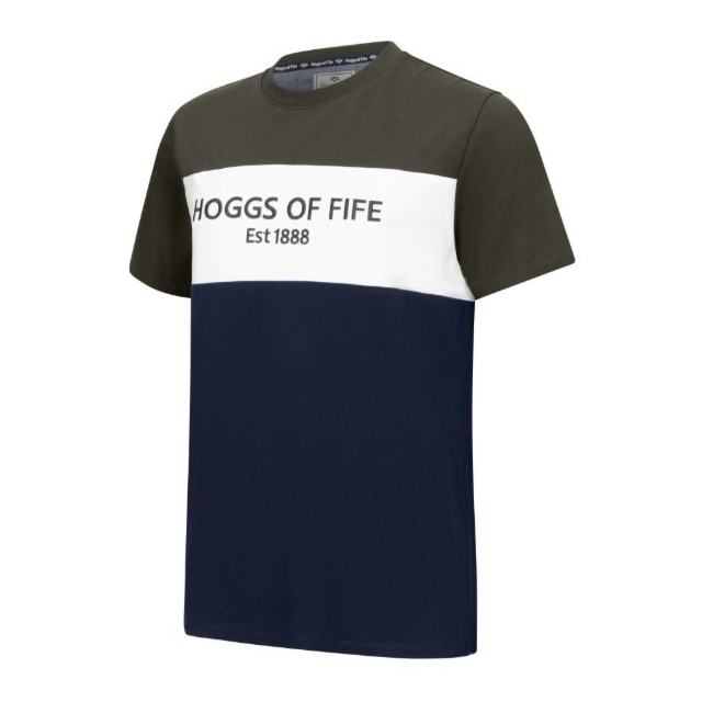 Hoggs Dalbeattie Colour Block T-Shirt - Forest/White/Navy