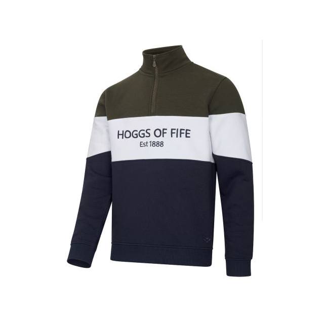 Hoggs Dumfries 1888 Gents 1/4 Zip - Forest/White/Navy 