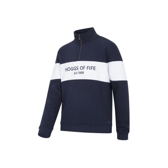 Hoggs Dumfries 1888 Gents 1/4 Zip - Navy/White