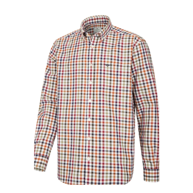 Hoggs of Fife Douglas Twill Shirt Rust/Olive 