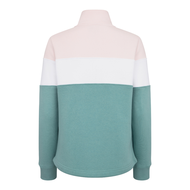 Hoggs Dumfries 1888 Ladies 1/4 Zip Sweatshirt - Mineral Blue/Pink 