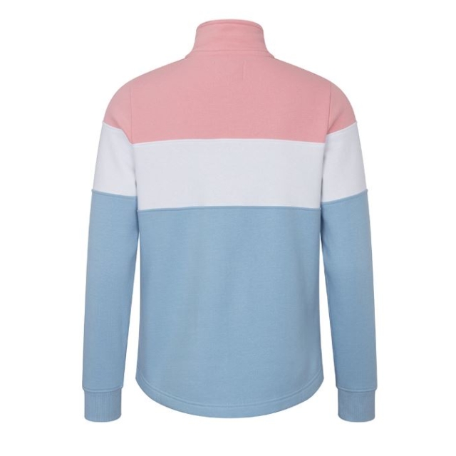 Hoggs Dumfries 1888 Ladies 1/4 Zip - Pink/White/Blue