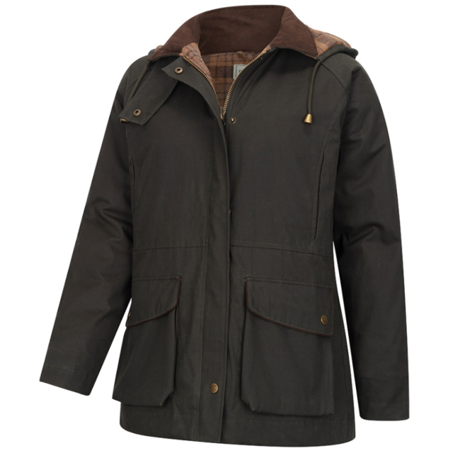 Hoggs Kelso Ladies Wax Jacket - Forest Green 