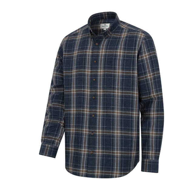 Hoggs Pitlessie Flannel Shirt Blue/Brown/White 