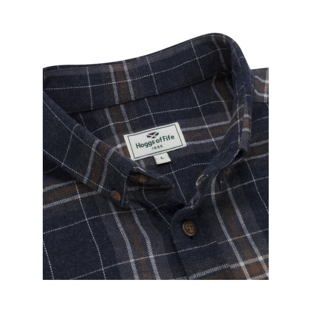 Hoggs Pitlessie Flannel Shirt Blue/Brown/White 