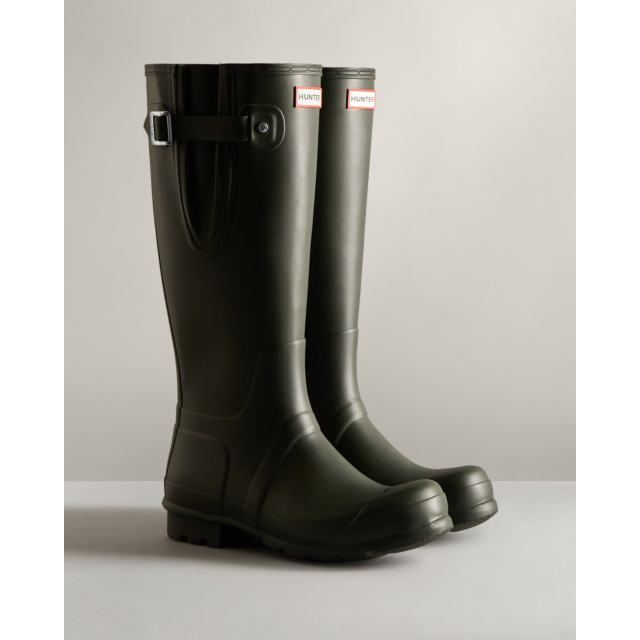 Hunters Men's Tall Side Adjustable Wellingtons Dark Olive
