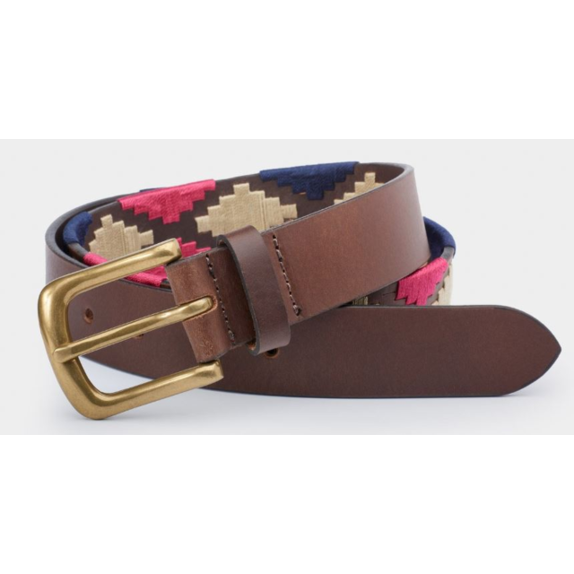 Ibex Polo Belt Pink/Navy/White 