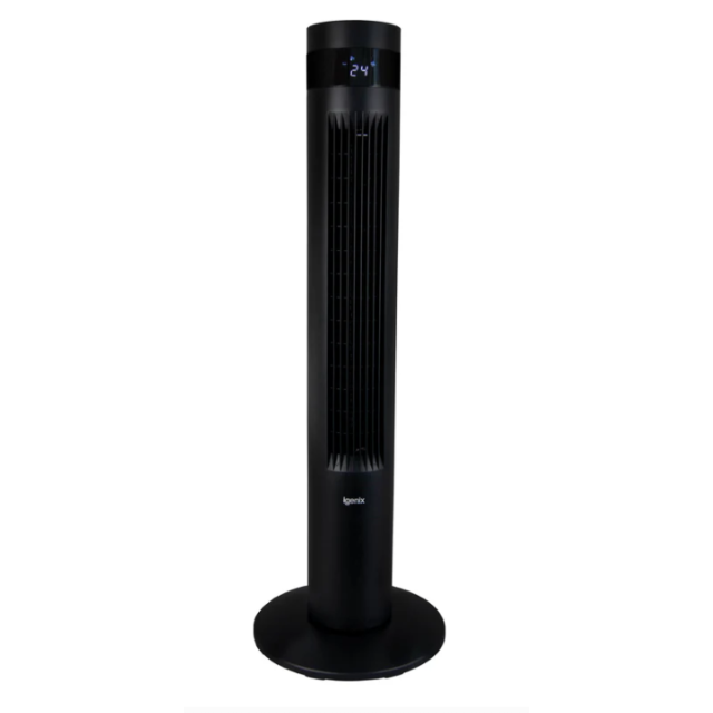 Igenix IGFD6035B Digital Tower Fan, 3 Speed, 35 Inch - Black