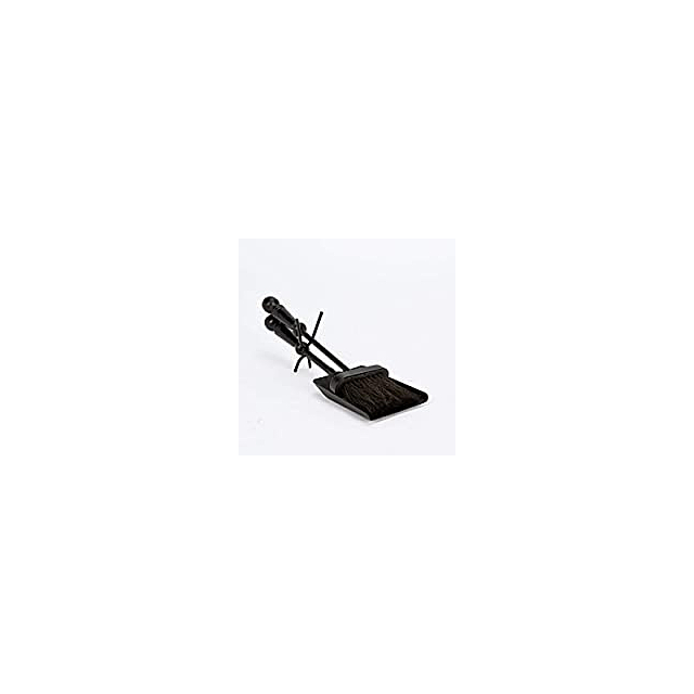 Black Brush & Shovel Set with Round Handles - Black