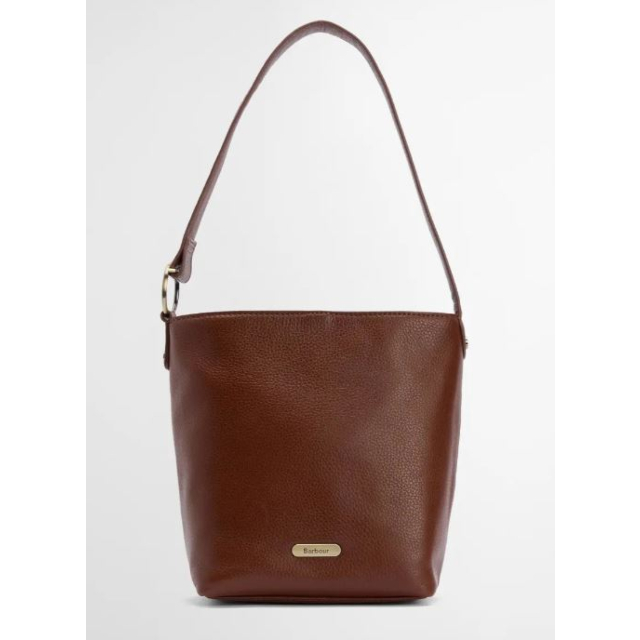 Barbour Cedar Leather Bucket Bag - Brown