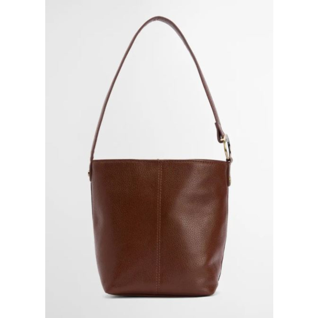 Barbour Cedar Leather Bucket Bag - Brown