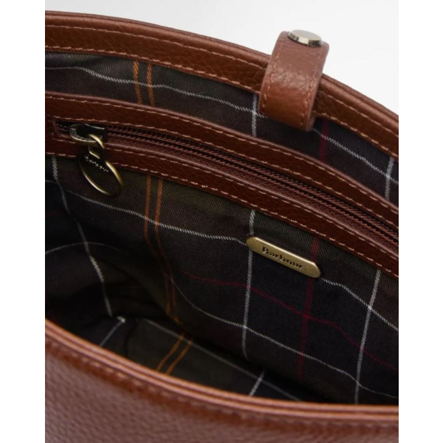 Barbour Cedar Leather Bucket Bag - Brown