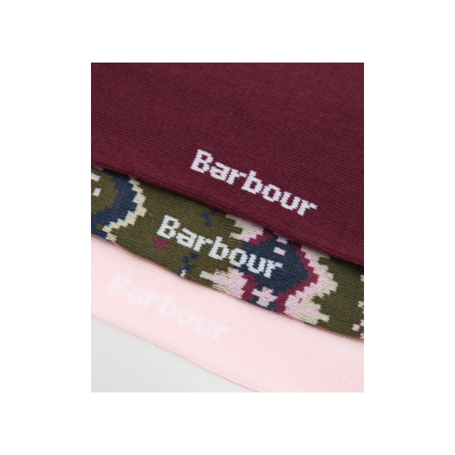 Barbour Helen Fairisle Sock Gift Set - Olive 