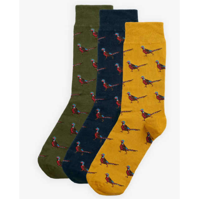 Barbour Pheasant Socks Gift Box - Forest Mist 