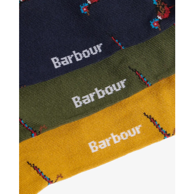 Barbour Pheasant Socks Gift Box - Forest Mist 