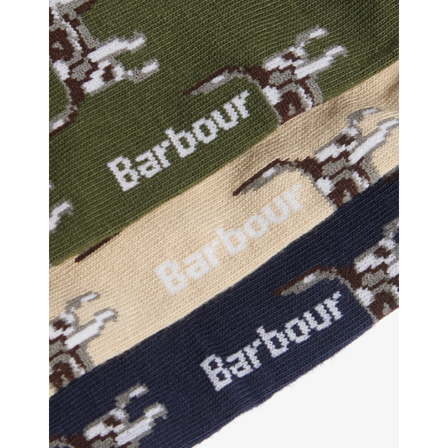 Barbour Pointer Dog Socks Gift Box - Forest Mist 