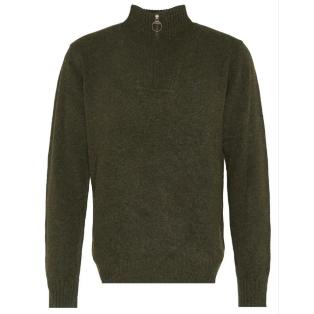 Barbour Essential Lambswool Half Zip Jumper - Seaweed