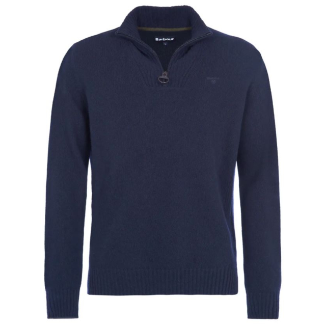 Barbour Essential Lambswool Half Zip Jumper - Navy