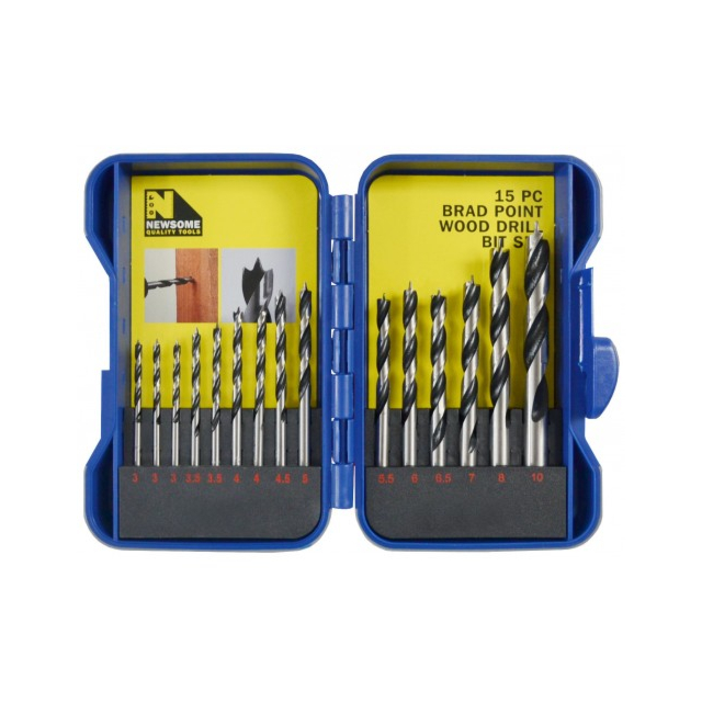 15Pc Wood Drill Set
