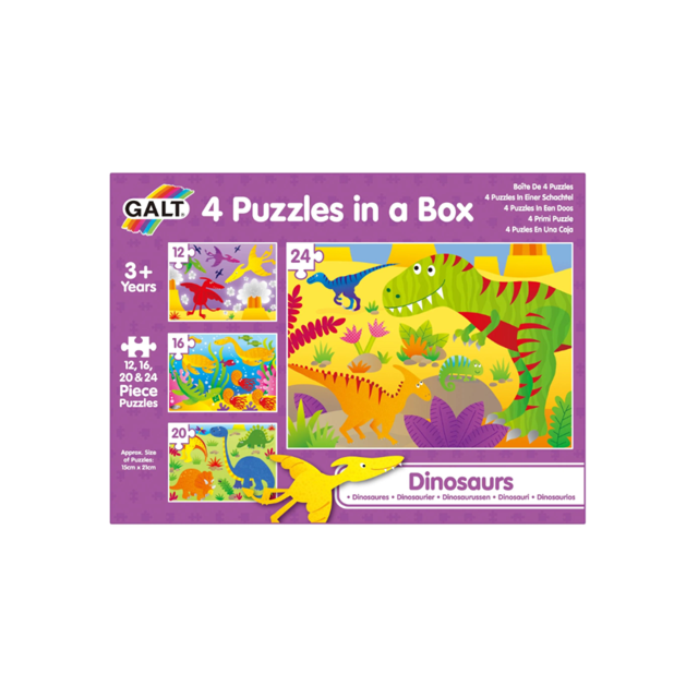 Galt 4 Puzzles In A Box Dinosaurs